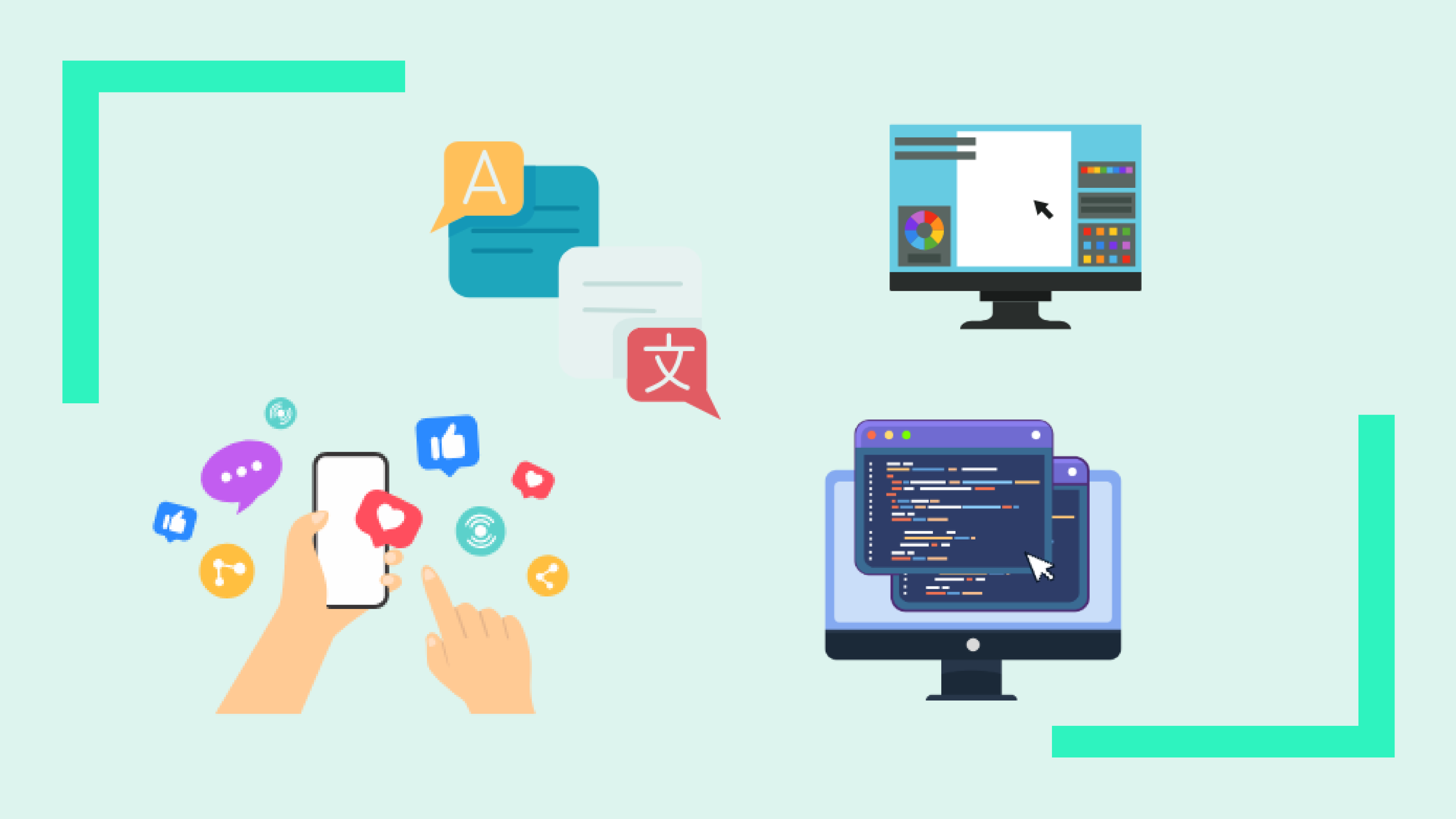 Steps to get started on Fiverr, showing how to access the site via your phone or laptop